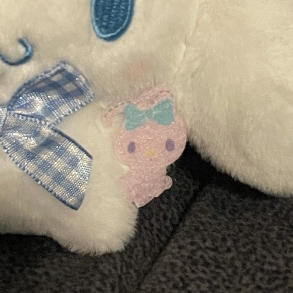 Blue Plaid Bow Cinnamoroll Plush Keychain (4”) - Picture 2 of 5